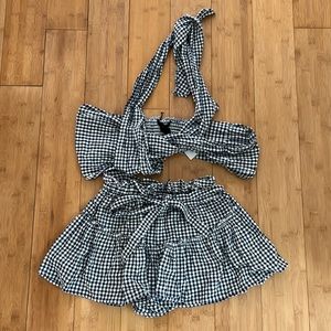 Planet Blue Gingham Set